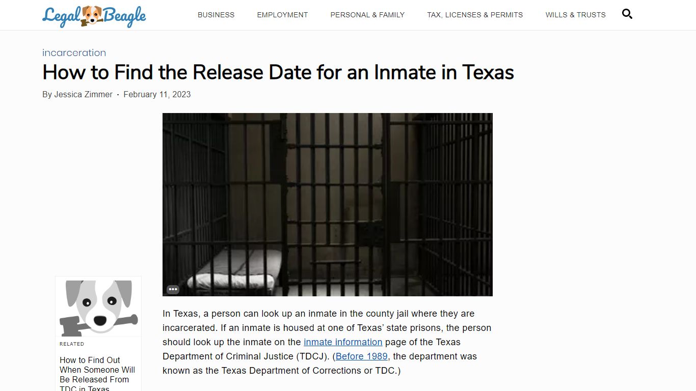How to Find the Release Date for an Inmate in Texas